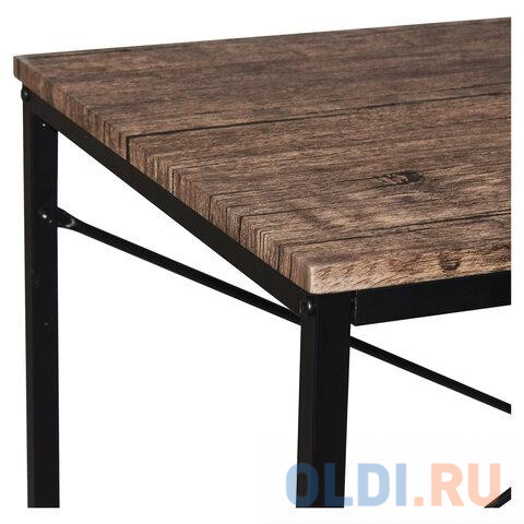 Стол на металлокаркасе BRABIX "LOFT CD-005", 1200х520х1200 мм, 3 полки, цвет морёный дуб, 641221 в Москвe