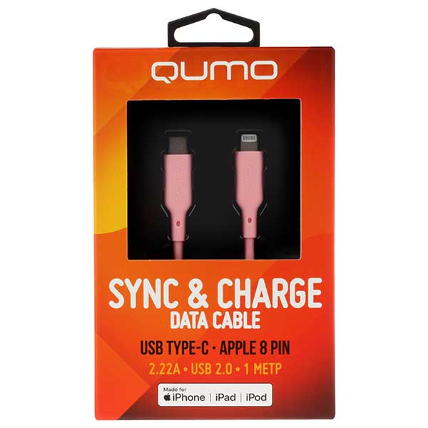 Кабель Qumo MFI С94 Type-C - Lightning 1m Pink 32996 в Москвe