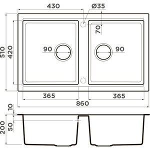 Кухонная мойка Omoikiri Tedori 86-2-WH белый (4993927) в Москвe