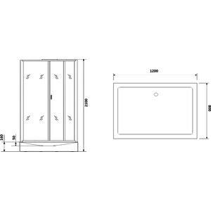 Душевая кабина Niagara NG-6012-01GQR 120х80х210 правая