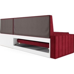 Кухонный угловой диван Mebel Ars Вермут (Бархат красный STAR VELVET 3 DARK RED) 211х83х141 см (M11-23-1)