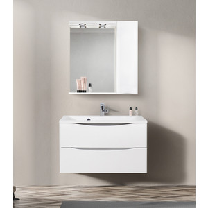 Зеркальный шкаф BelBagno Marino правый, белый (MARINO-SPC-900/750-1A-BL-P-R)