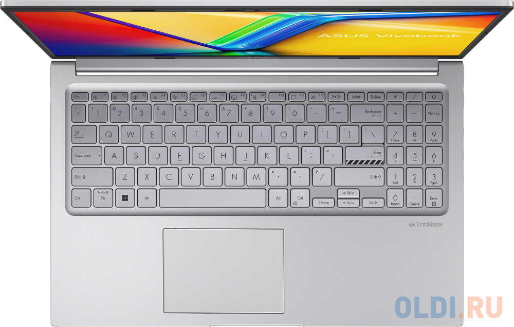 Ноутбук ASUS VivoBook Series X1504ZA-BQ606 15.6" 1920x1080/Intel Core i3-1215U/RAM 8Гб/SSD 512Гб/Intel UHD Graphics/ENG|RUS/DOS серебристый 1.7 к