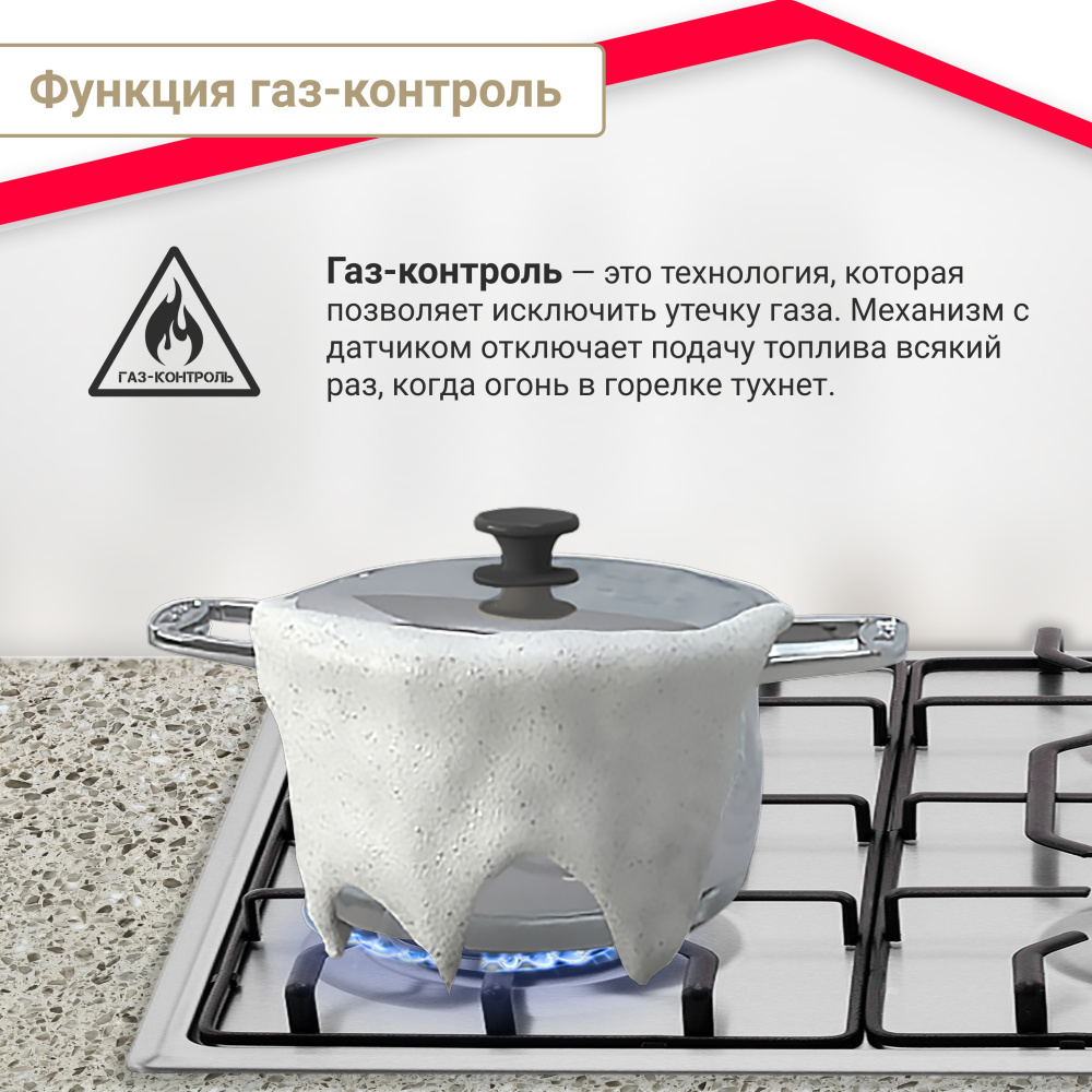 Газовая варочная поверхность Simfer H60Q41M571 (WOK-конфорка, газ-контроль) в Москвe