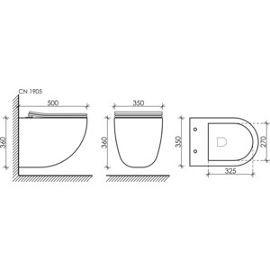 Унитаз подвесной безободковый Ceramica Nova Mono Rimless с крепежом, с сиденьем микролифт (CN1905)