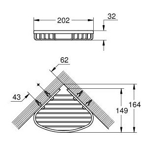 Полка-решетка Grohe Bau Cosmopolitan (40664001)