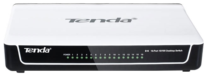 Коммутатор TENDA S16 16х10/100Мбит/с, пластиковый корпус + БП