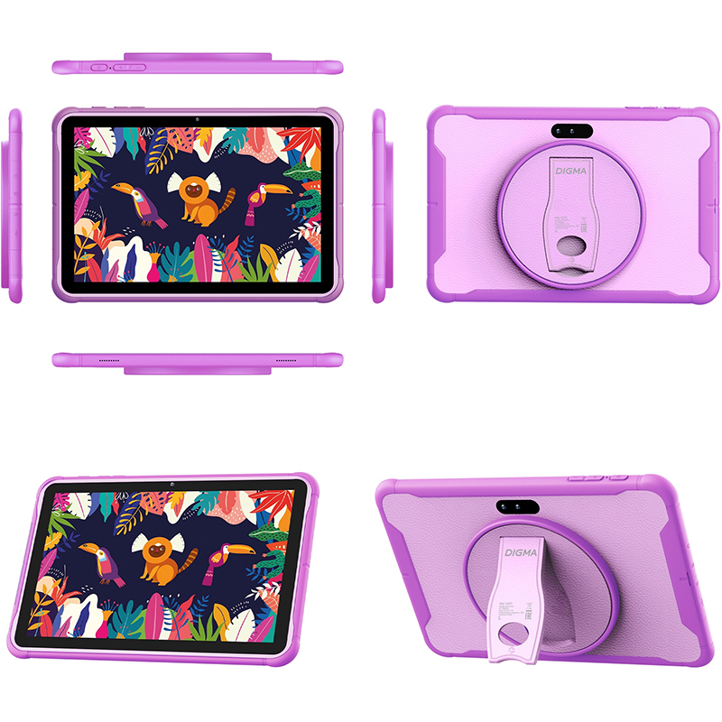 Планшет Digma Kids 1247C Purple (Unisoc T310 2.0Ghz/4096Mb/64Gb/4G/GPS/Wi-Fi/Bluetooth/Cam/10.1/1280x800/Android) в Москвe