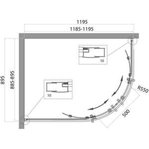 Душевой уголок BelBagno Uno 195-RH-2 120х80 прозрачный, хром (UNO-195-RH-2-120/80-C-Cr)