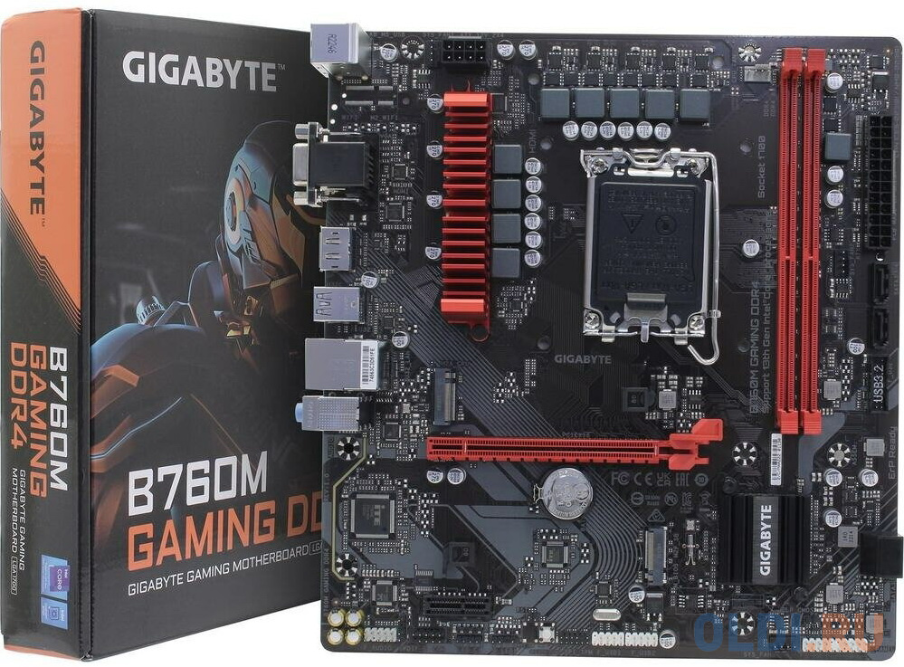 Материнская плата GigaByte B760M GAMING DDR4 1.1 Socket 1700 B760 2xDDR4 1xPCI-E 16x 1xPCI-E 1x 4xSATA III mATX Retail в Москвe