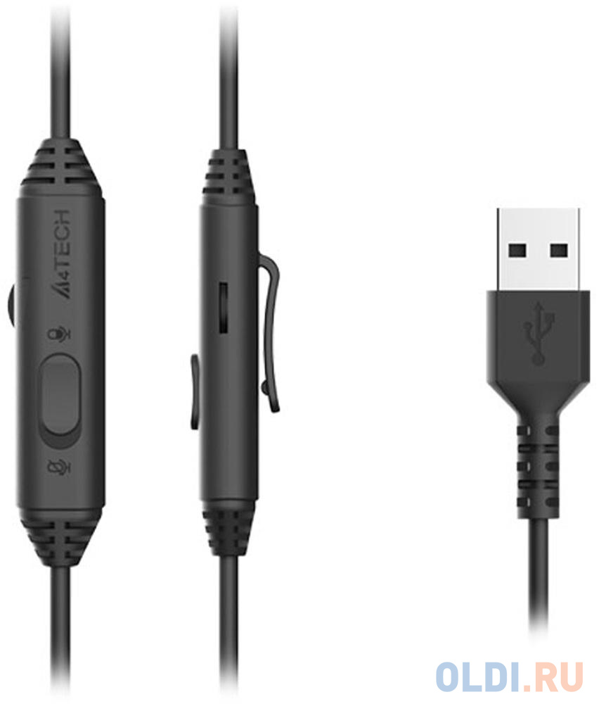 Наушники с микрофоном A4Tech Fstyler FH100U белый/черный 2м накладные USB оголовье (FH100U)