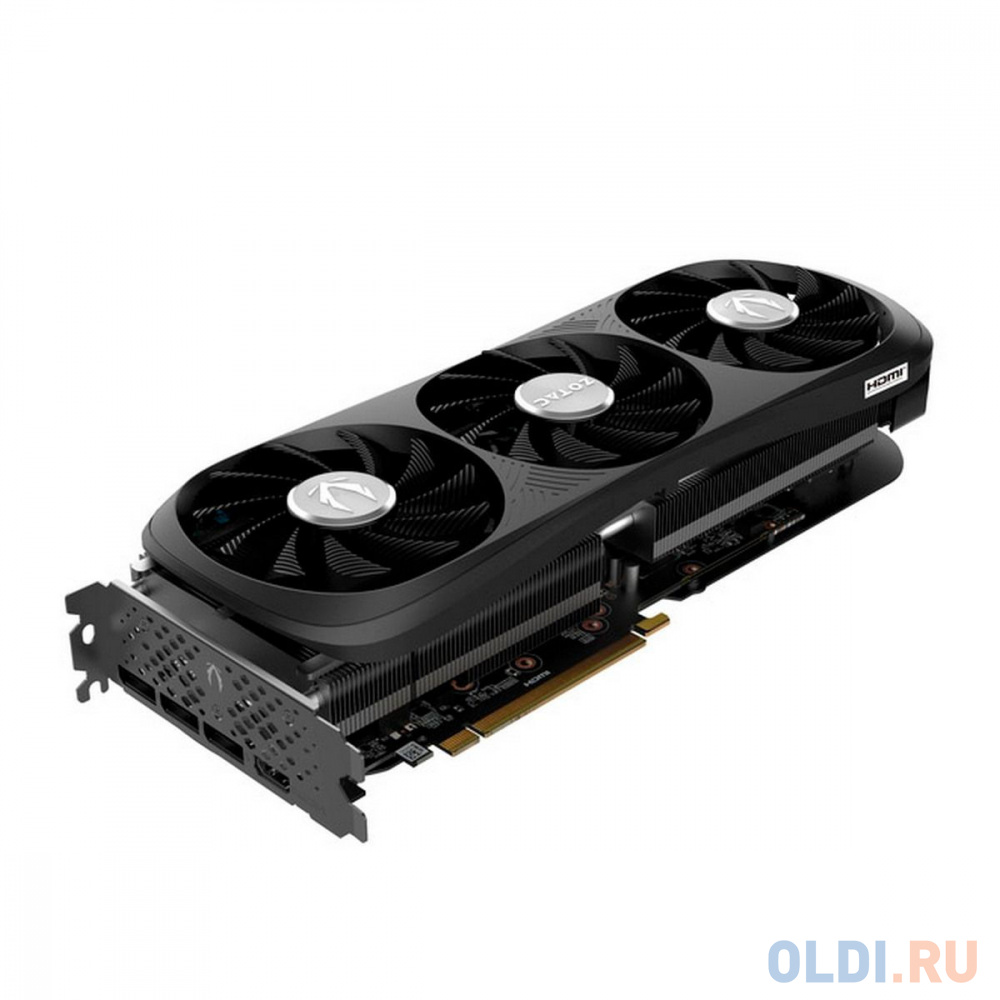 Видеокарта Zotac RTX4070 SUPER TRINITY ОС BLACK ED 12GB GDDR6X 192bit 3xDP HDMI 3FAN Premium Pack