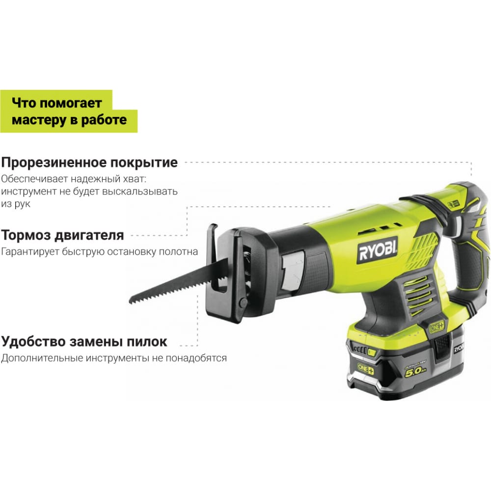 Аккумуляторная сабельная пила Ryobi