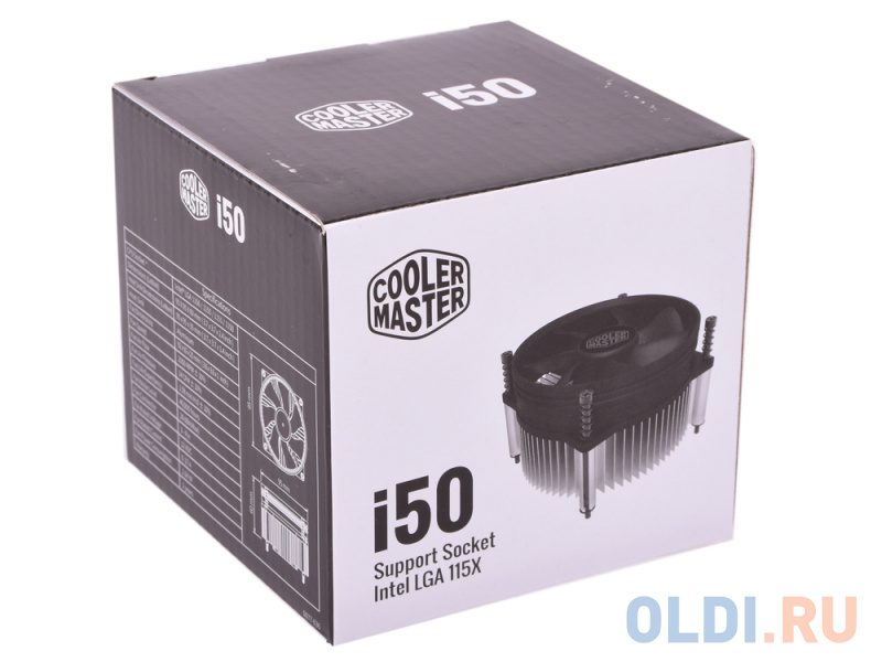 Кулер для процессора Cooler Master CPU Cooler I50, Intel 115*, 84W, Al, 3pin / RH-I50-20FK-R1 /