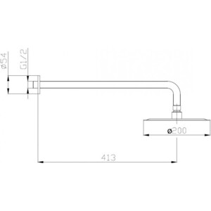 Верхний душ BelBagno Ancona 20 см, с кронштейном, хром (ANCONA-SLD-CRM)