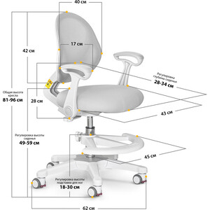 Детское кресло ErgoKids Mio Air G обивкасерая (Y-400 G (arm))