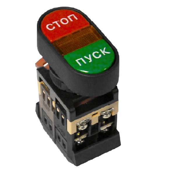 Кнопка комбинированная "Пуск-Стоп" без фиксации 22 мм, 1NO 1NC, красный/зеленый, EKF PROxima APBB-22N (pbn-apbb-o)