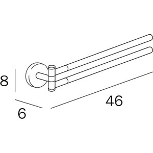 Полотенцедержатель Inda Forum 45 см, двойной хром (A36150CR)