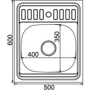 Кухонная мойка Mixline Накладная 50х60 с сифоном, нержавеющая сталь 0,8мм (4630030631453)