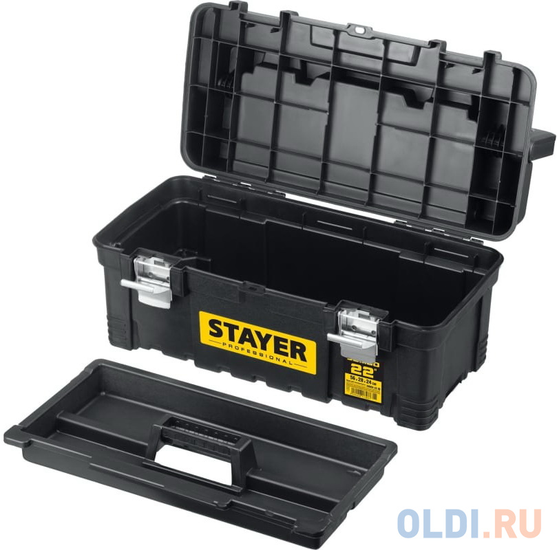 STAYER PROWide-22, 557 x 283 x 245 мм, (22?), пластиковый ящик для инструментов, Professional (38003-22)