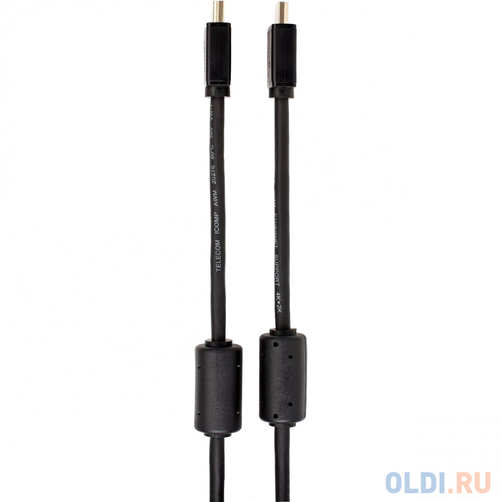 Кабель HDMI-19M --- HDMI-19M ver 2.0+3D/Ethernet ,2m, 2 фильтраTelecom <TCG215F-2M>