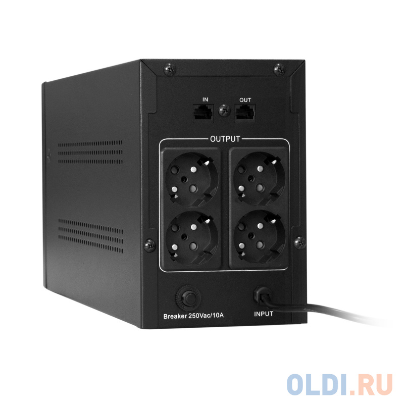 Exegate EP285483RUS ИБП ExeGate SpecialPro UNB-1000.LED.AVR.EURO.RJ <1000VA/650W, LED, AVR, 4 евророзетки, RJ45/11, Black>