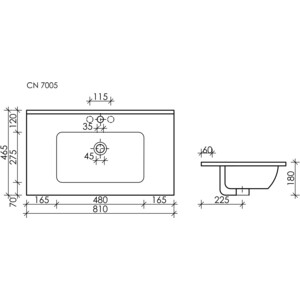 Раковина мебельная Ceramica Nova Element 81х47 черная матовая (CN7005MB) в Москвe