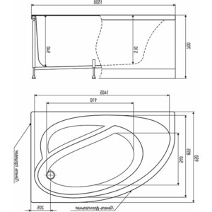 Акриловая ванна Timo Iva 150х95 левая, с каркасом и панелью (IVA1595L, KTIVA15, FPIVA15L) в Москвe