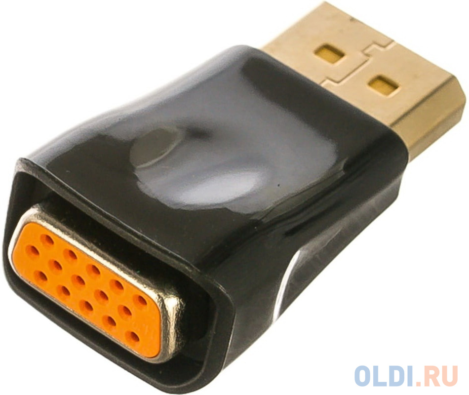 Bion Переходник DisplayPort - VGA, 20M/15F, позолоченные контакты, черный [BXP-A-DPM-VGAF-001]