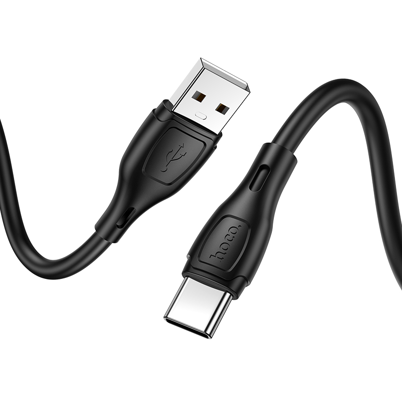 Кабель USB Type-C(m)-USB 2.0(Am), 2.4A, 1м, черный HOCO Khaki BX61 (УТ-00011566)