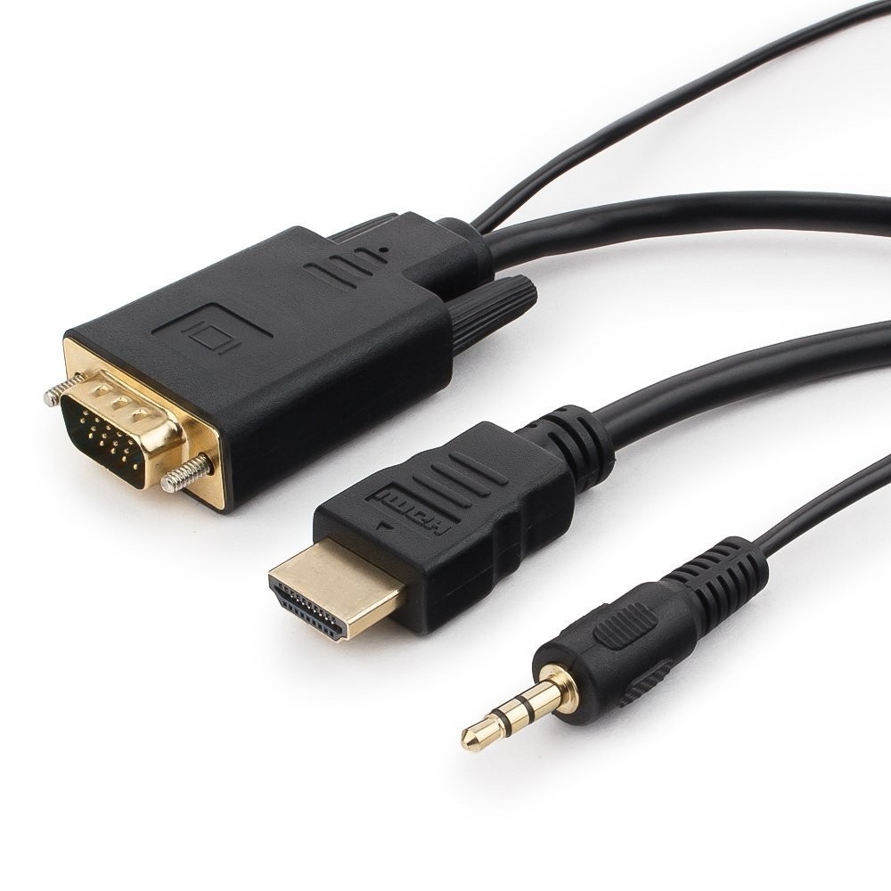 Кабель Gembird Cablexpert HDMI-VGA 19M/15M + 3.5Jack 5m Black A-HDMI-VGA-03-5M
