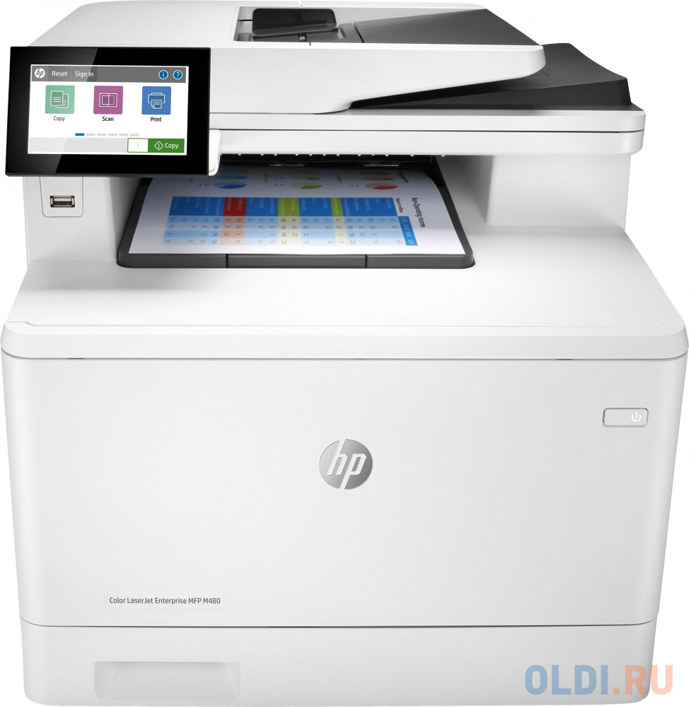 МФУ лазерный HP Color LaserJet Pro M480f (3QA55A) A4 Duplex Net белый/черный