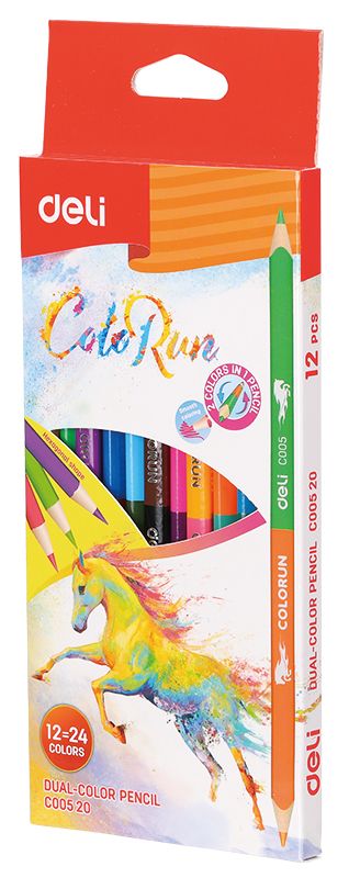 Карандаши цветные двухсторонние Deli ColoRun 24 цвета EC00520 (24 шт. в уп-ке)