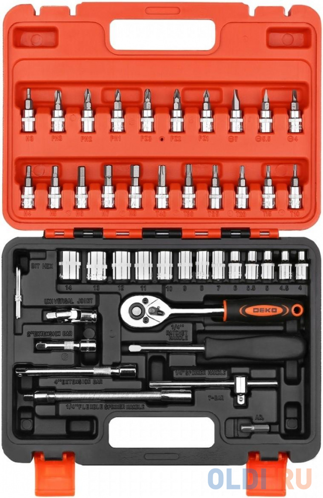 Набор инструментов Deko DKMT46 46 предметов (жесткий кейс)