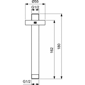 Кронштейн для верхнего душа Ideal Standard Idealrain 150 мм черный шелк (B9446XG)