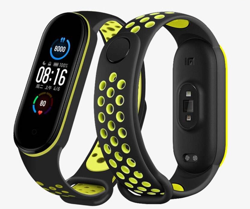 Ремешок Red Line для Xiaomi Mi Band 5 Black-Yellow УТ000022629