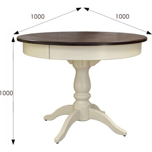 Стол обеденный Мебелик Моро 04 орех/слоновая кость 100/140x100 (П0004541) в Москвe
