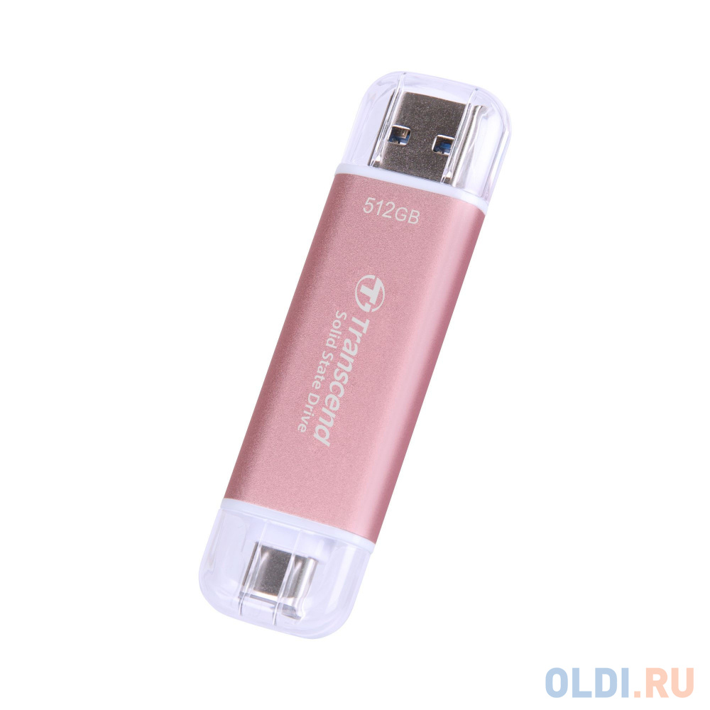 Накопитель SSD Transcend USB-C 512GB TS512GESD310P розовый USB-A