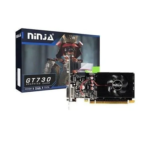 Видеокарта Ninja NVIDIA GeForce GT 730, 2Gb DDR3, 128 бит, PCI-E, VGA, DVI, HDMI, Retail (NF73NP023F)