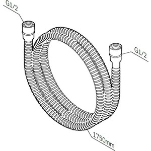 Душевой шланг Am.Pm 175 см, латунь, хром (F0400364/F0400300)
