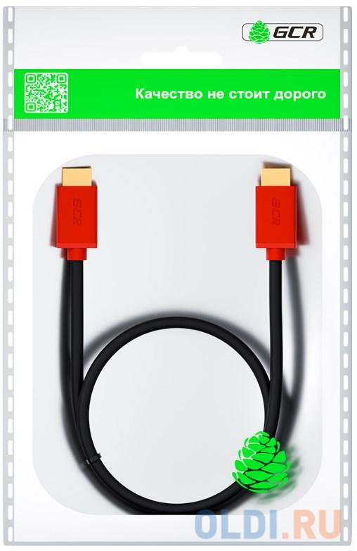 Кабель HDMI 3м Green Connection GCR-HM451-3.0m круглый черный/красный в Москвe