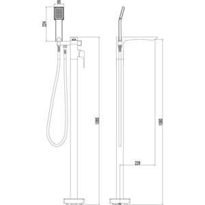 Смеситель для ванны Lemark Unit напольный (LM4544C)