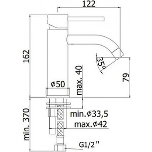 Смеситель для раковины Paffoni Light с донным клапаном, черный матовый (LIG071NO, LM8500BL)