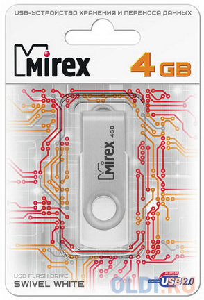 Флешка USB 4Gb Mirex Swivel 13600-FMUSWT04 белый в Москвe