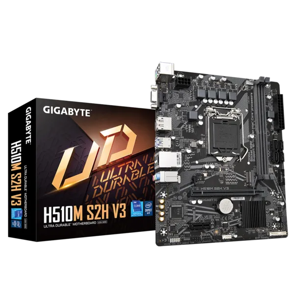 Материнская плата GIGABYTE H510M S2H V3 2.0, Socket1200, Intel Q470, 2xDDR4, PCI-Ex16, 4SATA3, 7.1-ch, GLAN, 4 USB 3.2, VGA, HDMI, DP, mATX, Retail