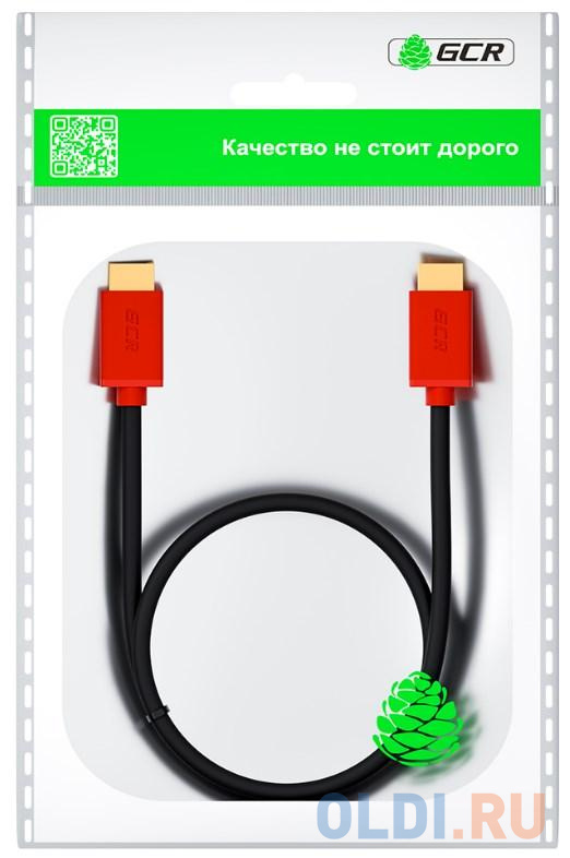 Кабель HDMI 2м Green Connection GCR-HM451-2.0m круглый черный/красный