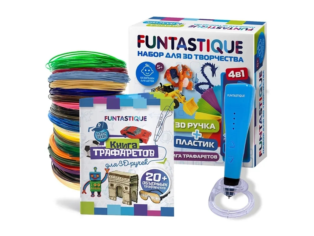 Ручка 3D Funtastique Cleo + PLA-пластик 15 цветов (SET-100604-BOYS)