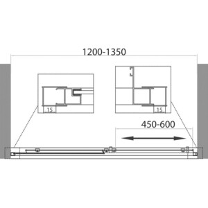 Душевая дверь BelBagno Unique BF-1 120-135x190 прозрачная, хром (UNIQUE-BF-1-120/135-C-Cr)