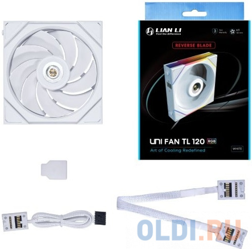 Вентилятор для корпуса Lian-Li Uni Fan TL 120 Reverse ARGB 120х120x28 белый 7-pin 34дБ (G99.12RTL1W.00) Ret в Москвe