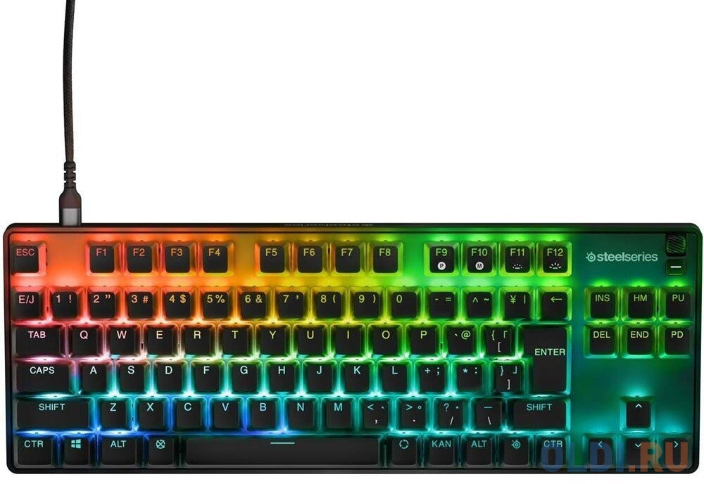 Клавиатура Steelseries Apex 9 TKL US механическая черный USB Multimedia for gamer LED (подставка для запястий) (64847)